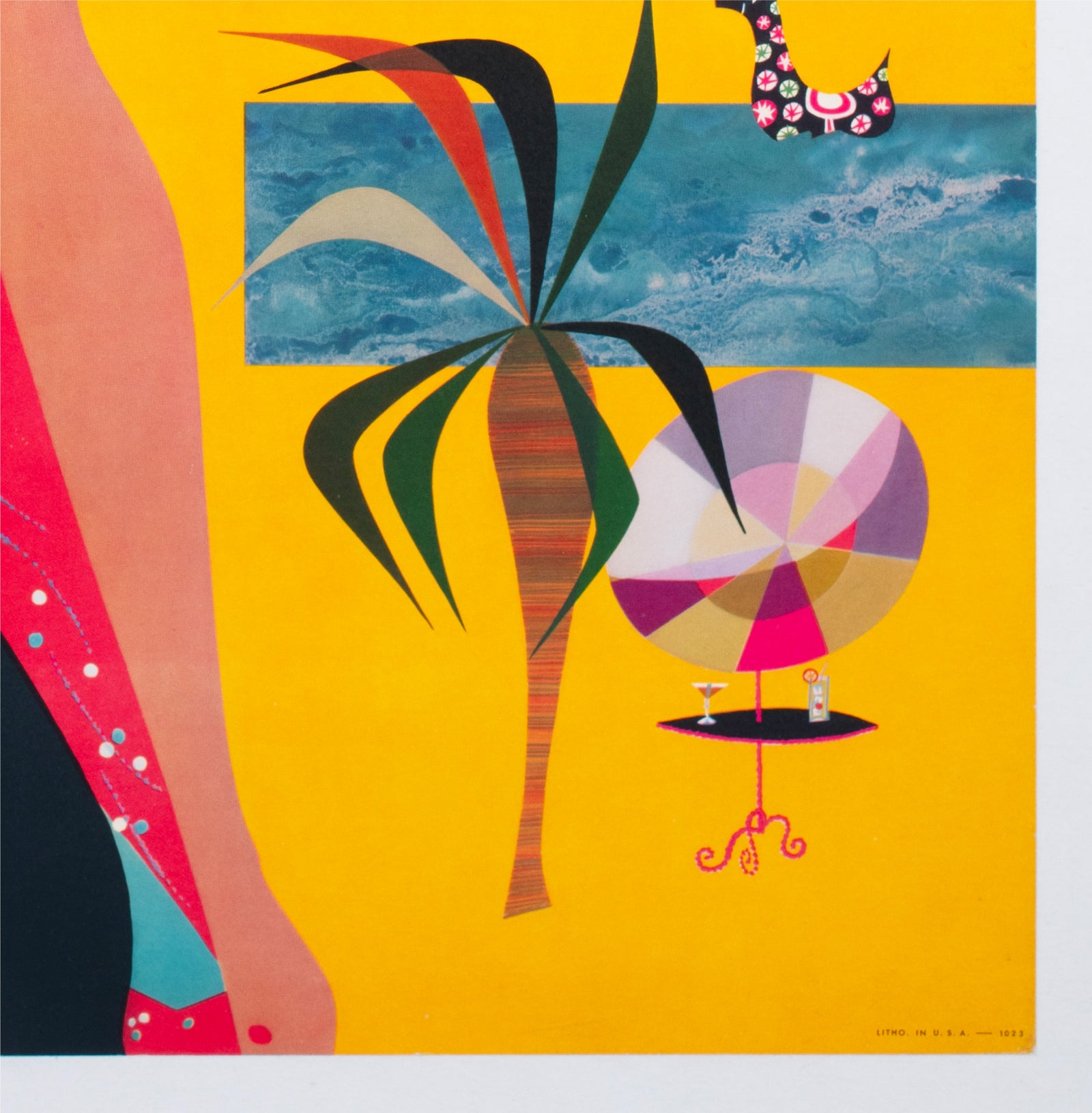 TWA Las Vegas 1950s Airline Travel Advertising Poster David Klein - detail