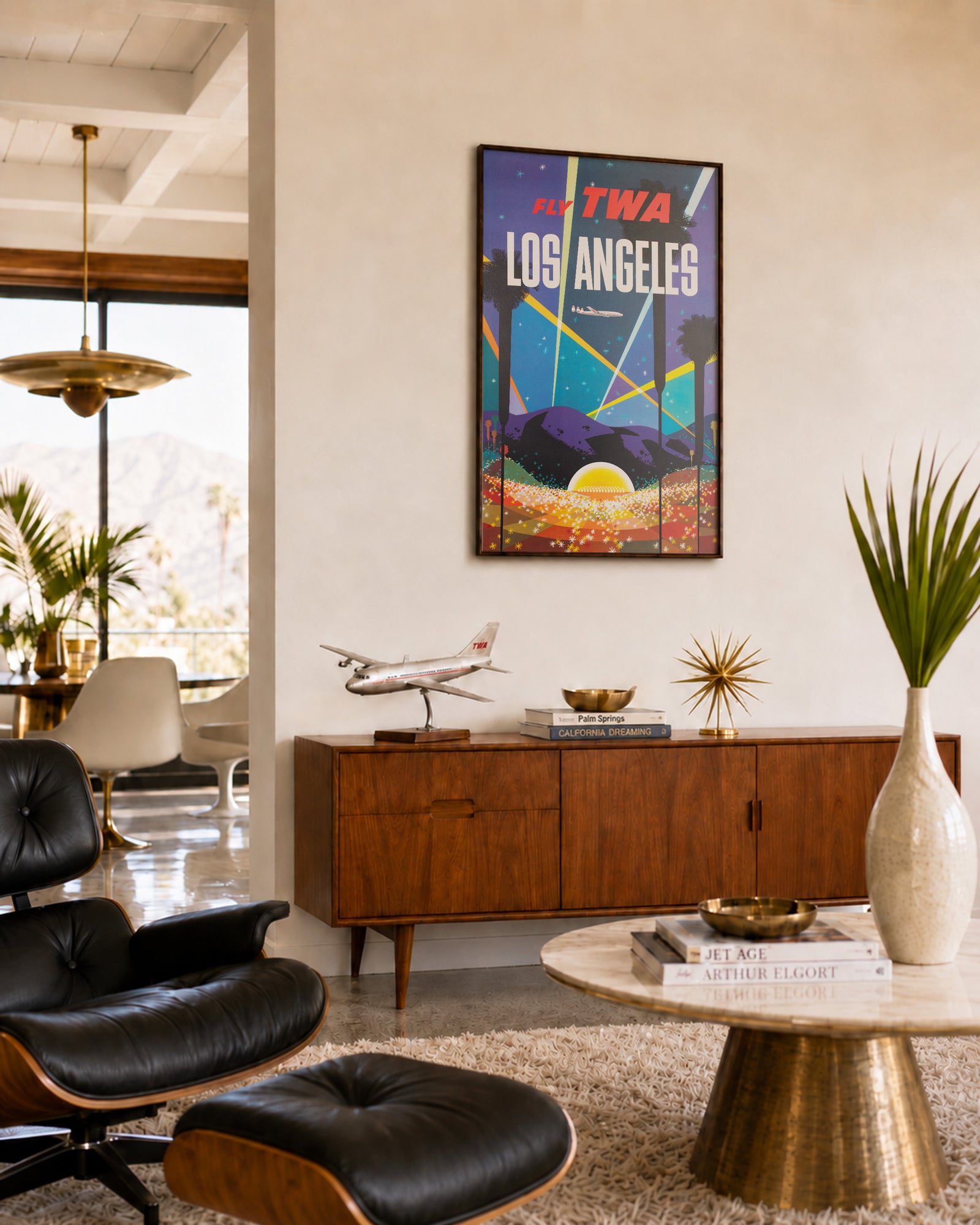 TWA Los Angeles c1958 Airline Travel Poster David Klein
