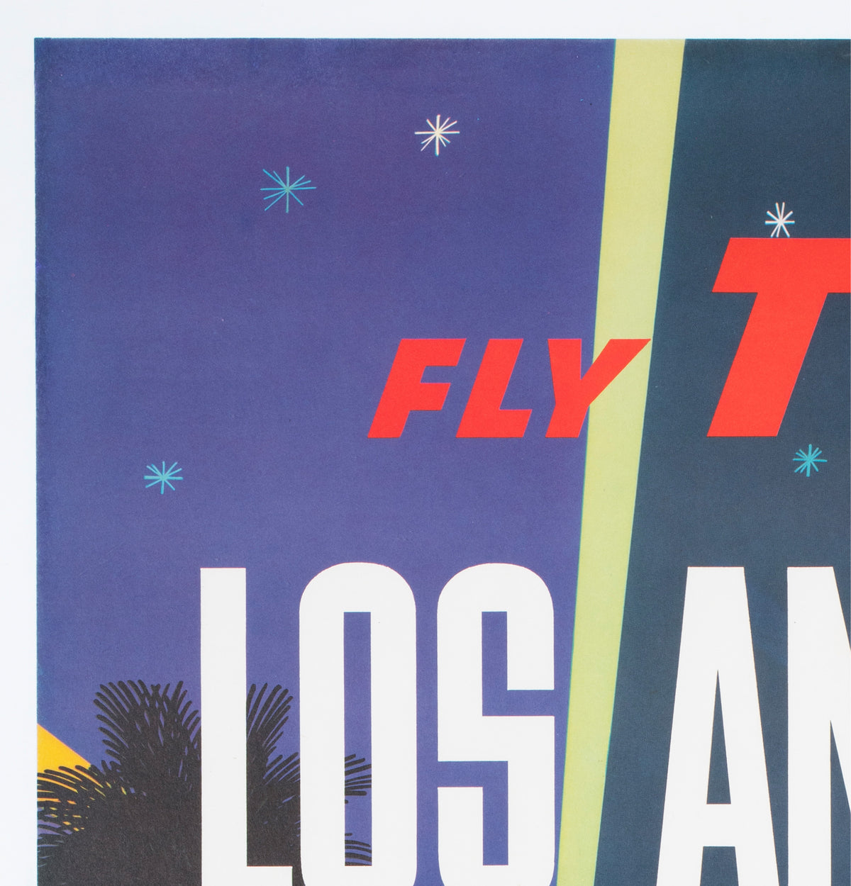 TWA Los Angeles c1958 Airline Travel Poster David Klein - detail