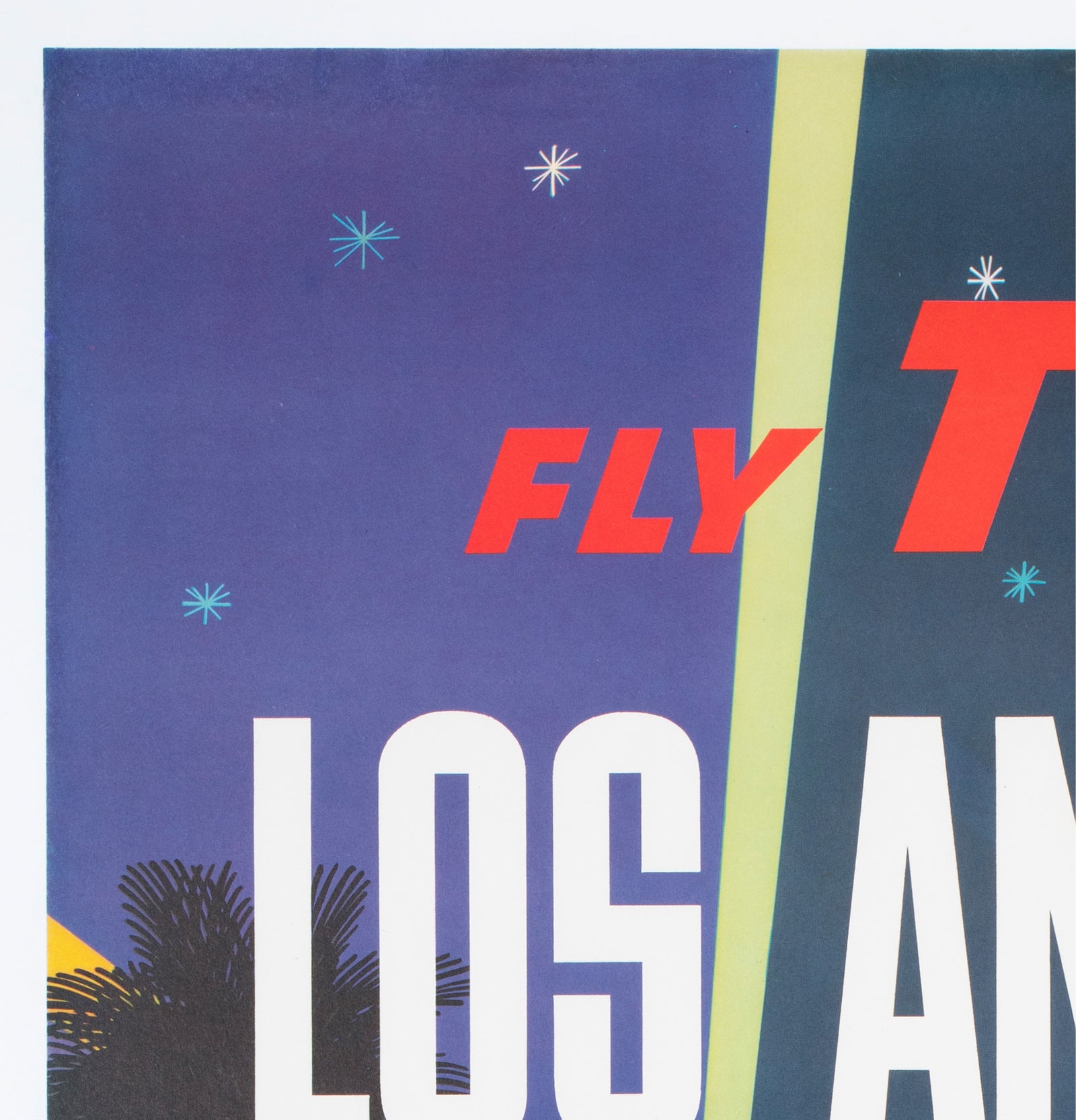 TWA Los Angeles c1958 Airline Travel Poster David Klein - detail
