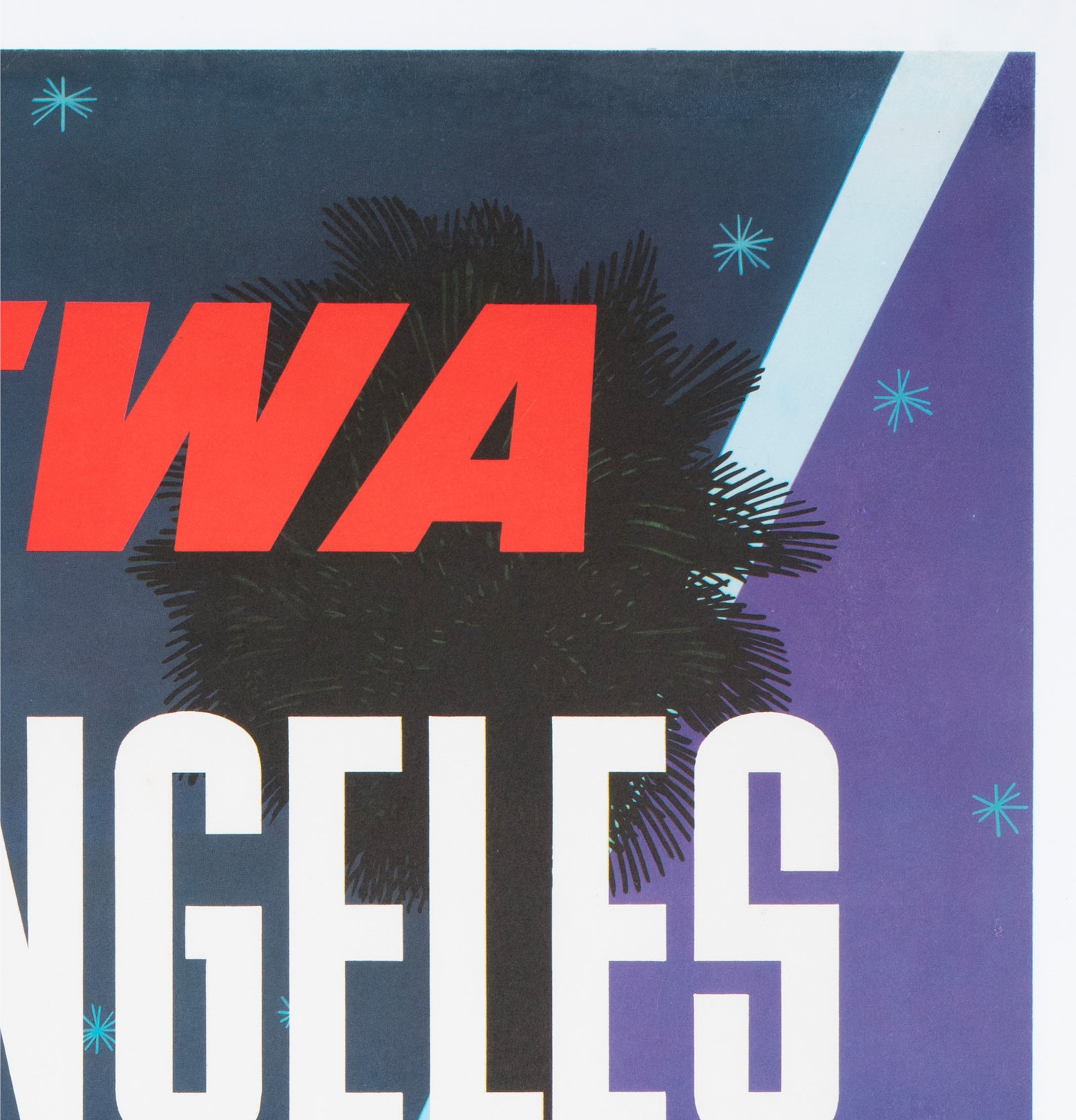 TWA Los Angeles c1958 Airline Travel Poster David Klein - detail