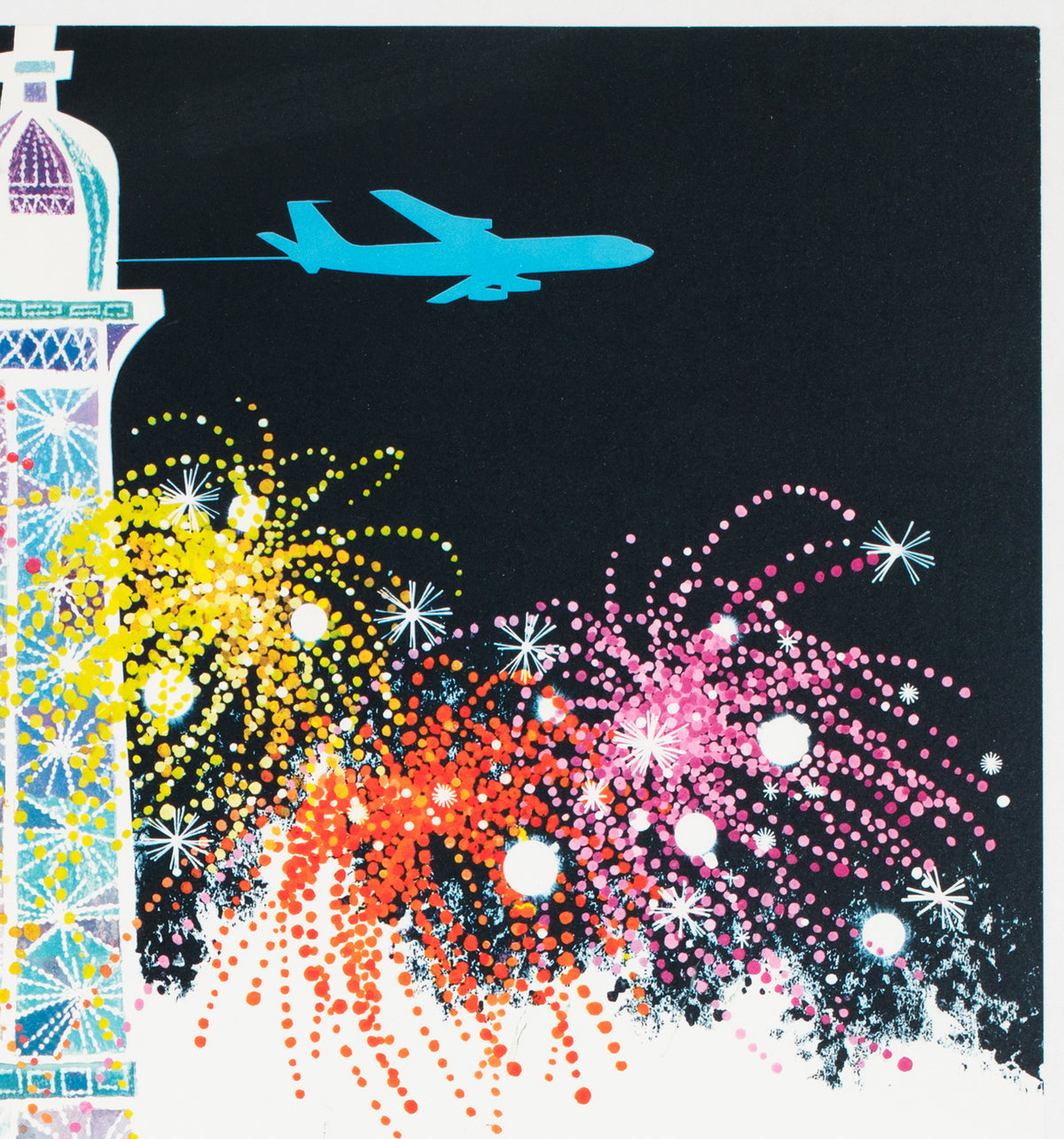 TWA Paris 1962 Airline Travel Advertising Poster David Klein - detail