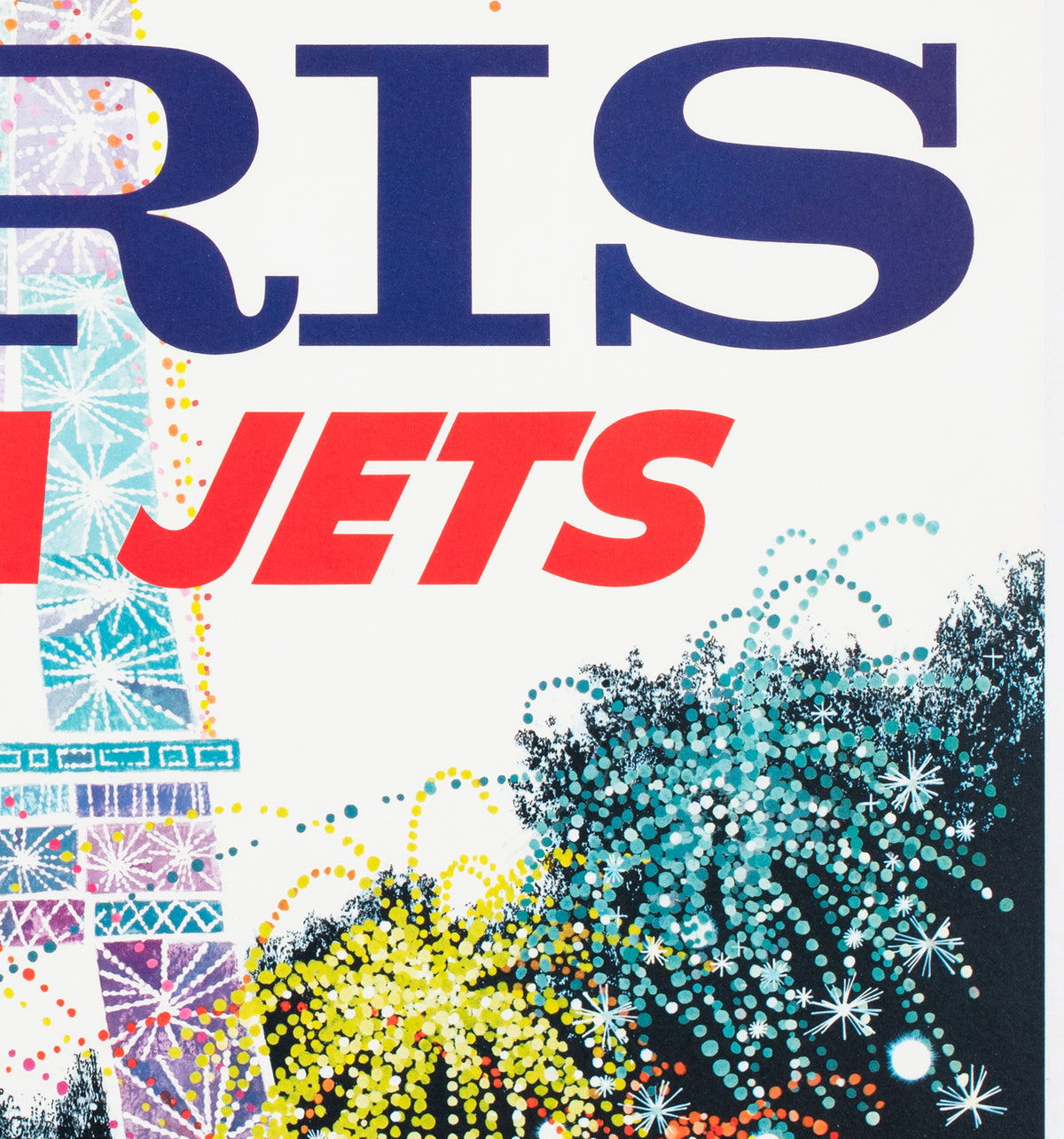 TWA Paris 1962 Airline Travel Advertising Poster David Klein - detail