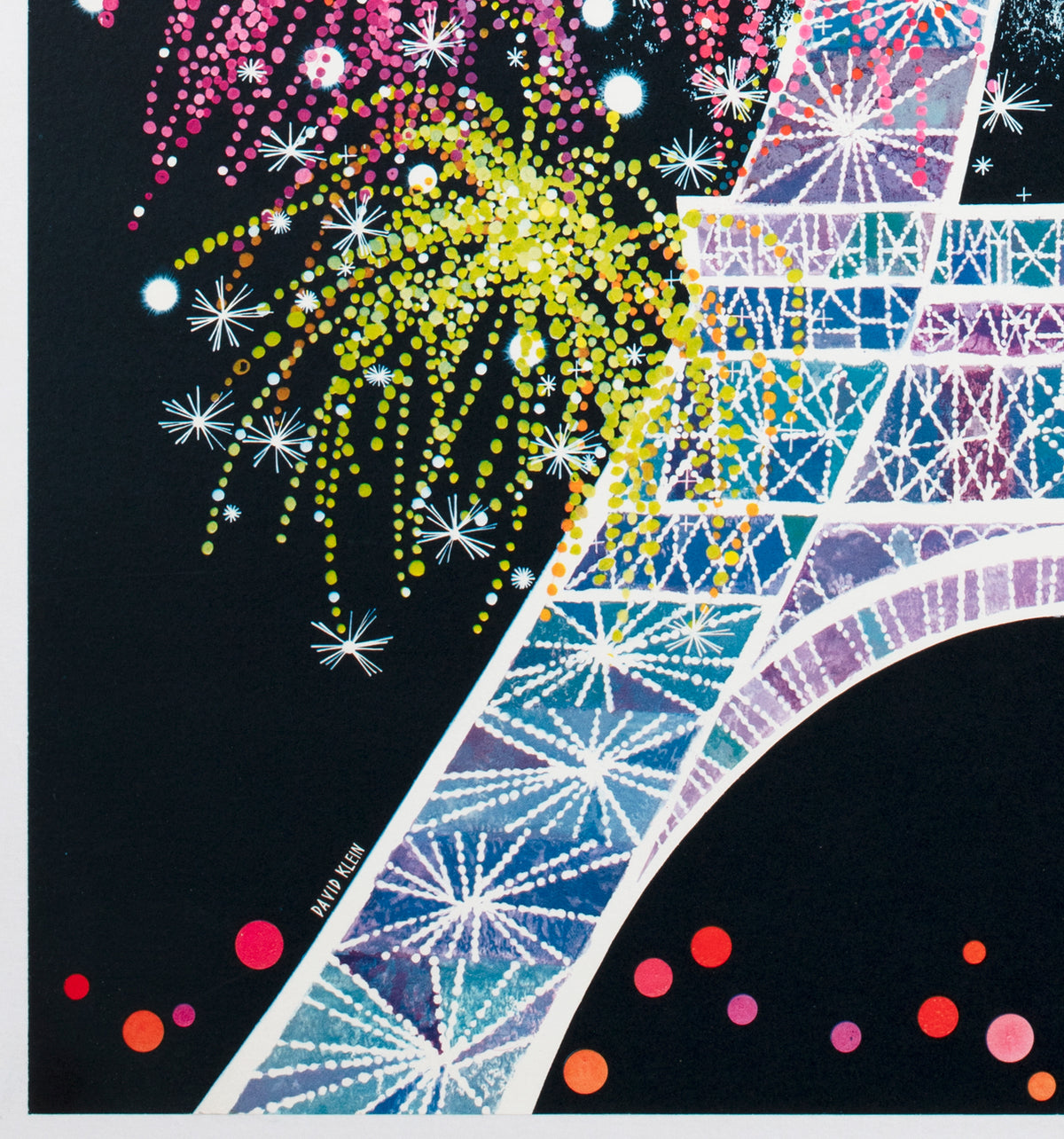 TWA Paris 1962 Airline Travel Advertising Poster David Klein - detail