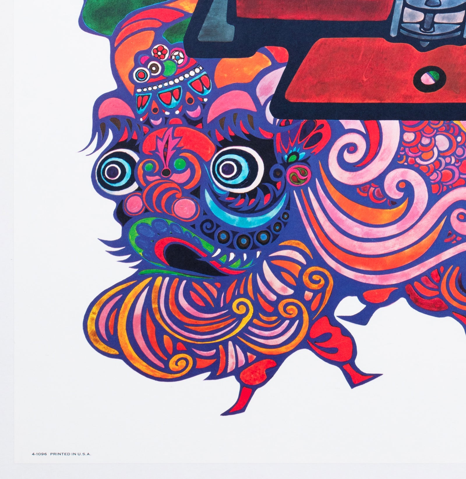 TWA San Francisco c1960s Airline Travel Advertising Poster David Klein - detail