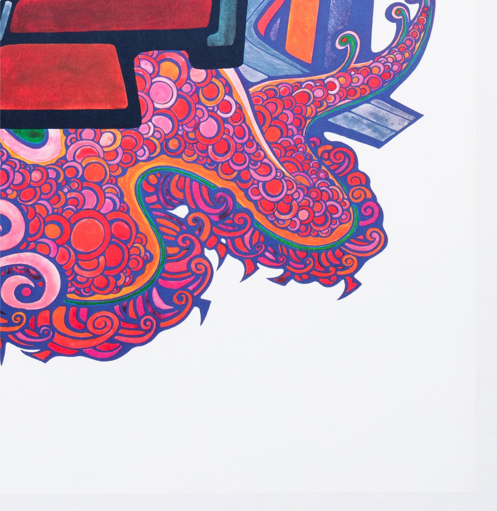 TWA San Francisco c1960s Airline Travel Advertising Poster David Klein - detail