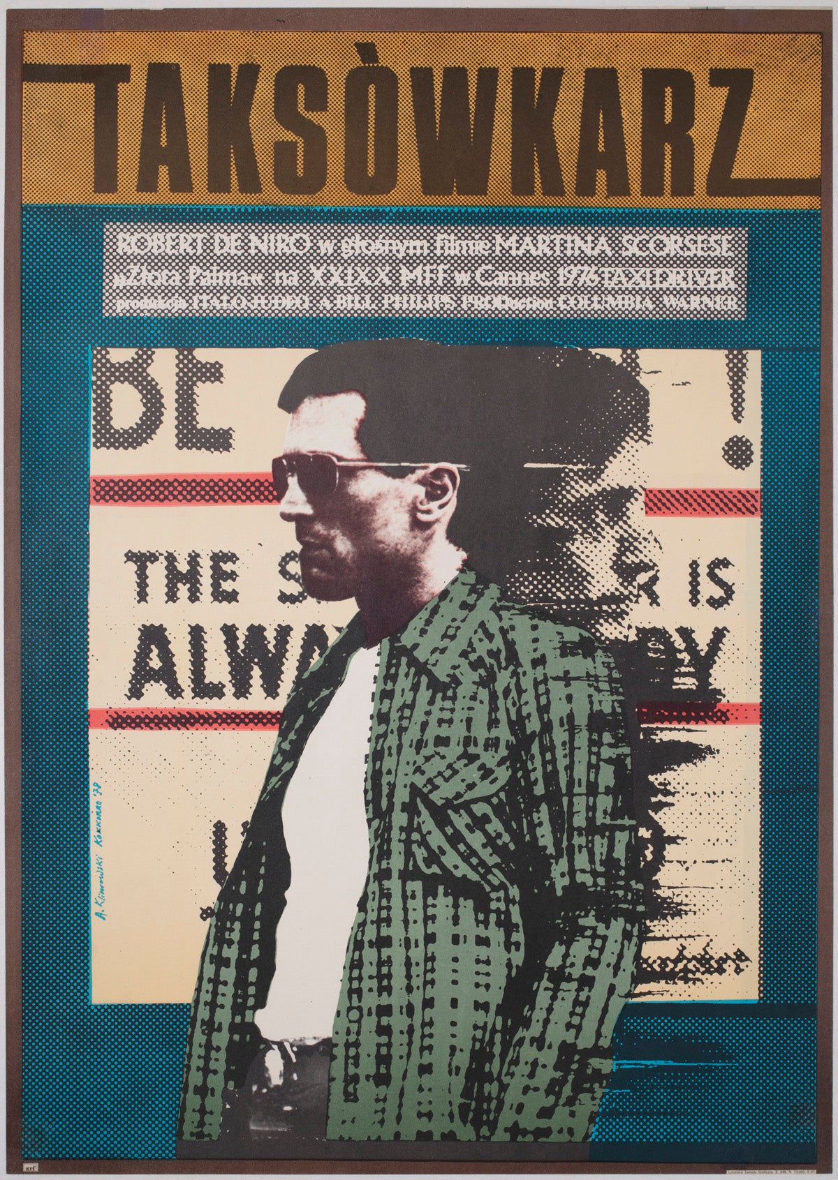 Taxi Driver 1978 Polish B1 Film Movie Poster, Andrzej Klimowski