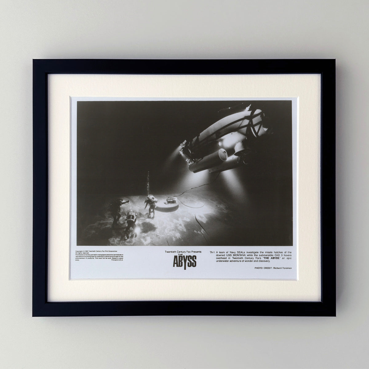 The Abyss 1989 Film Movie Press Publicity Still Framed