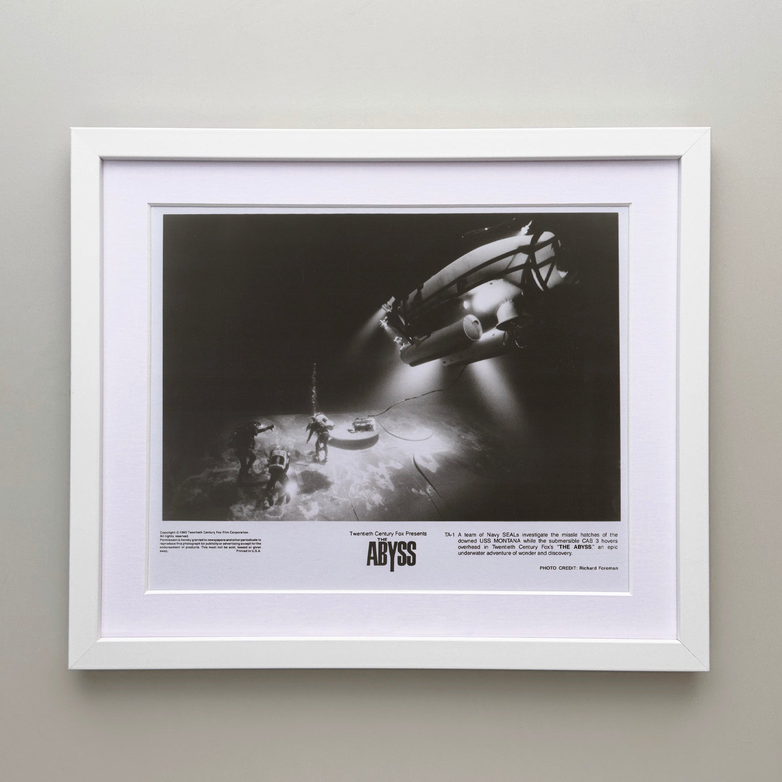 The Abyss 1989 Film Movie Press Publicity Still Framed