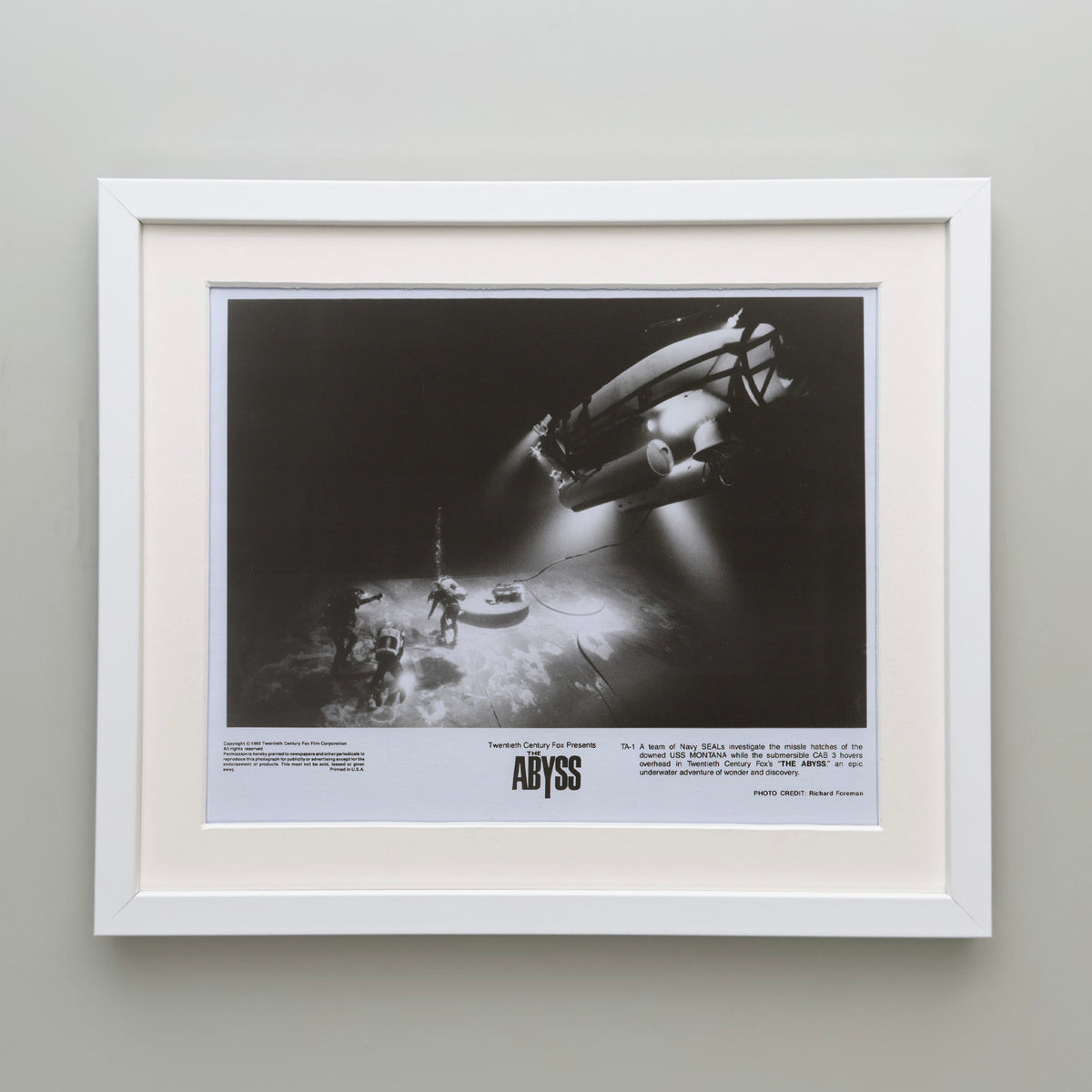 The Abyss 1989 Film Movie Press Publicity Still Framed