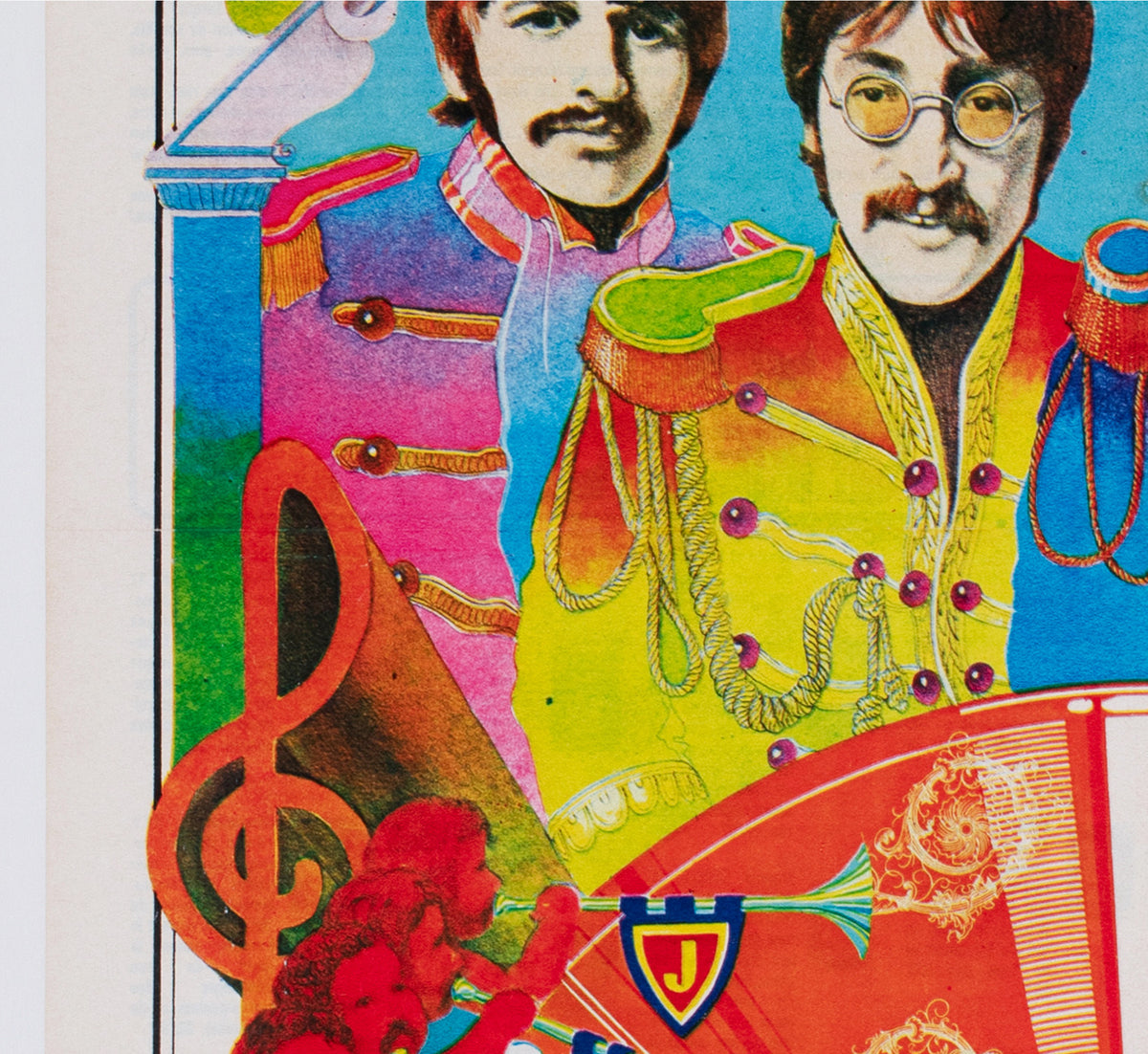 The Beatles 1973 Tintin French Magazine Poster Sgt Pepper