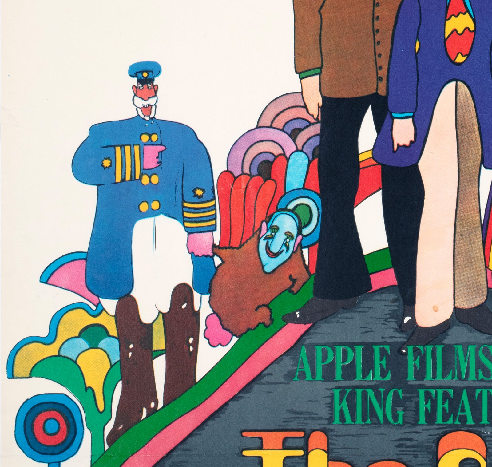 The Beatles Yellow Submarine 1968 Swedish Film Poster Heinz Edelmann - detail