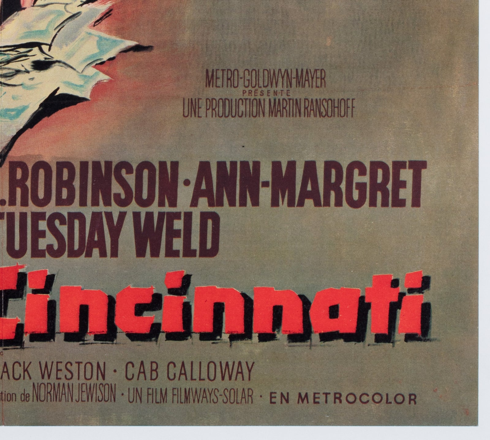 The Cincinnati Kid 1966 French Moyenne Film Movie Poster, Georges Allard - detail