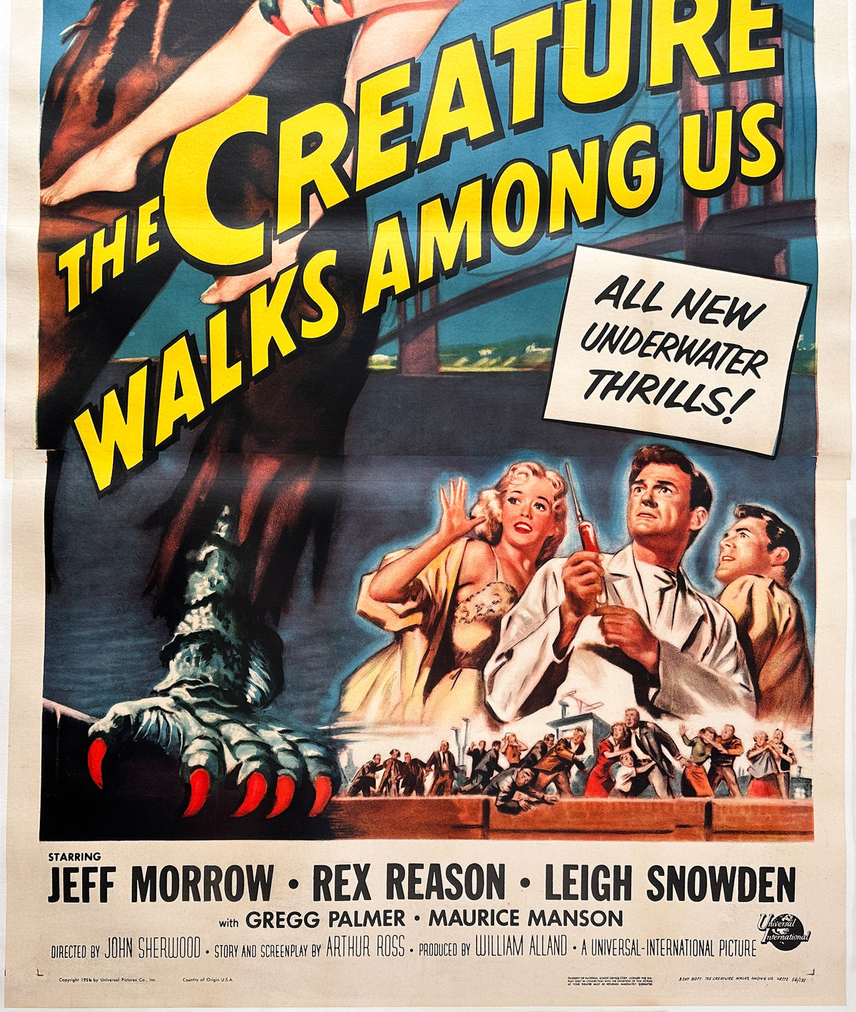 The Creature Walks Among us 1956 US 3 Sheet Film MoviePoster, Reynold Brown - detail