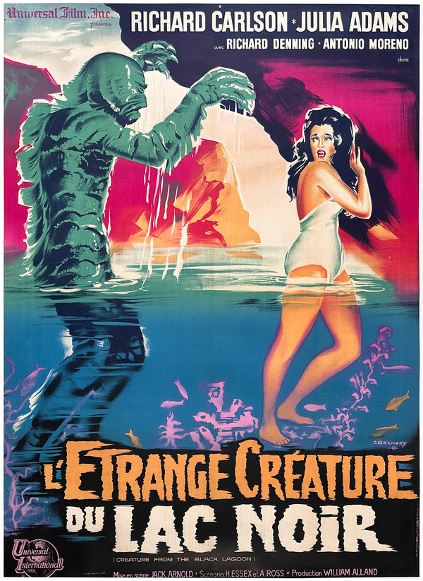 Vintage Creature From The Black Lagoon Movie Poster A4 Print Classic 1950s Horror Reproduction Vintage Creature From The Black Lagoon Movie Poster A4 Print Classic 1950s Horror Reproduction