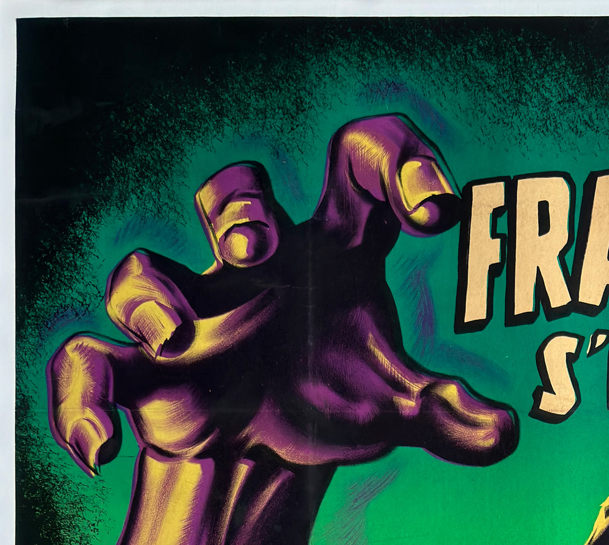 The Curse of Frankenstein 1957 French Grande Film Movie Poster, Jean Mascii - detail