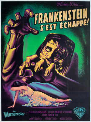 The Curse of Frankenstein 1957 French Grande Film Movie Poster, Jean Mascii