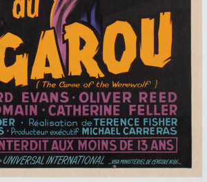 The Curse of the Werewolf 1962 French Moyenne Film Movie Poster, Guy Gerard Noel - detail