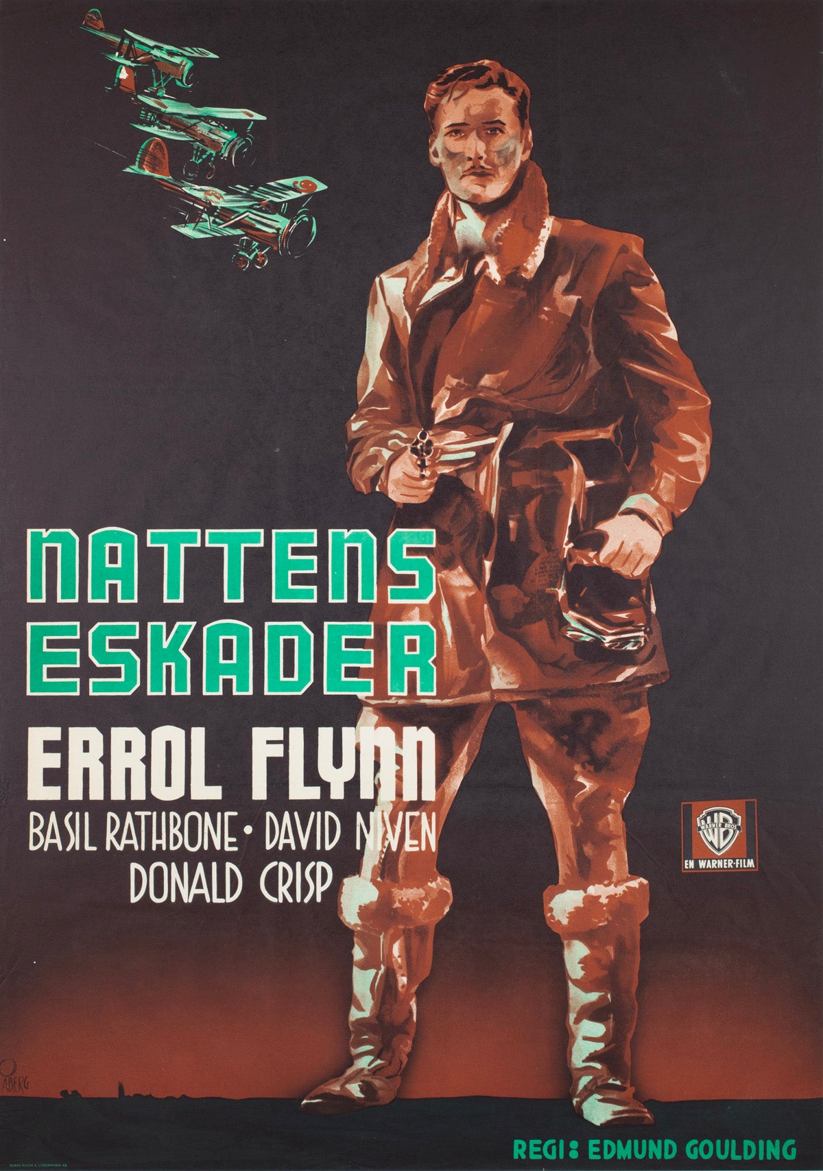 The Dawn Patrol 1938 Swedish Film Poster Gösta Åberg