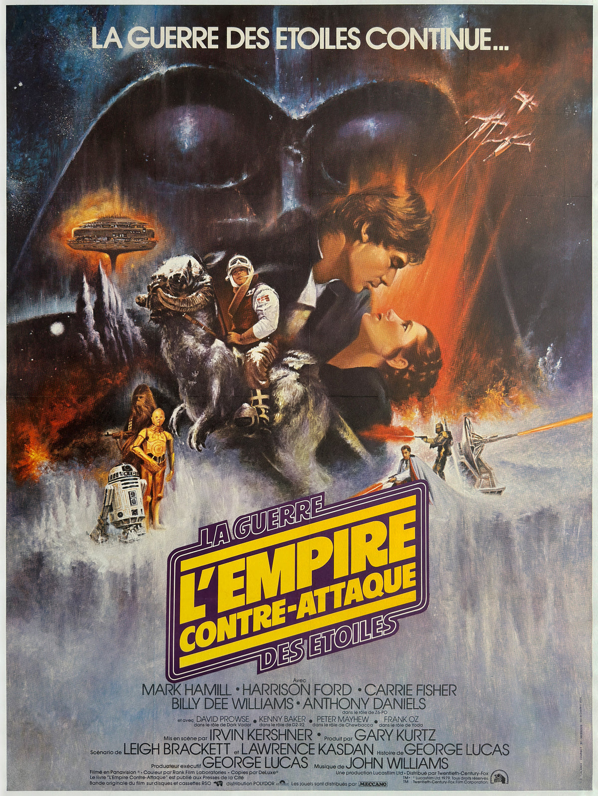 The Empire Strikes Back 1980 French Grande Film Movie GWTW Poster, Roger Kastel
