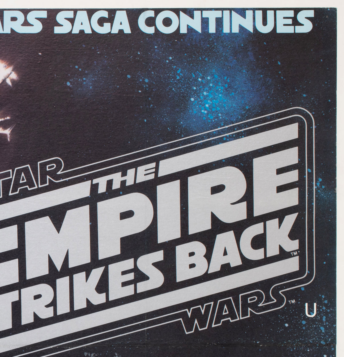 The Empire Strikes Back 1980 UK Quad GWTW Style Film Movie Poster - detail