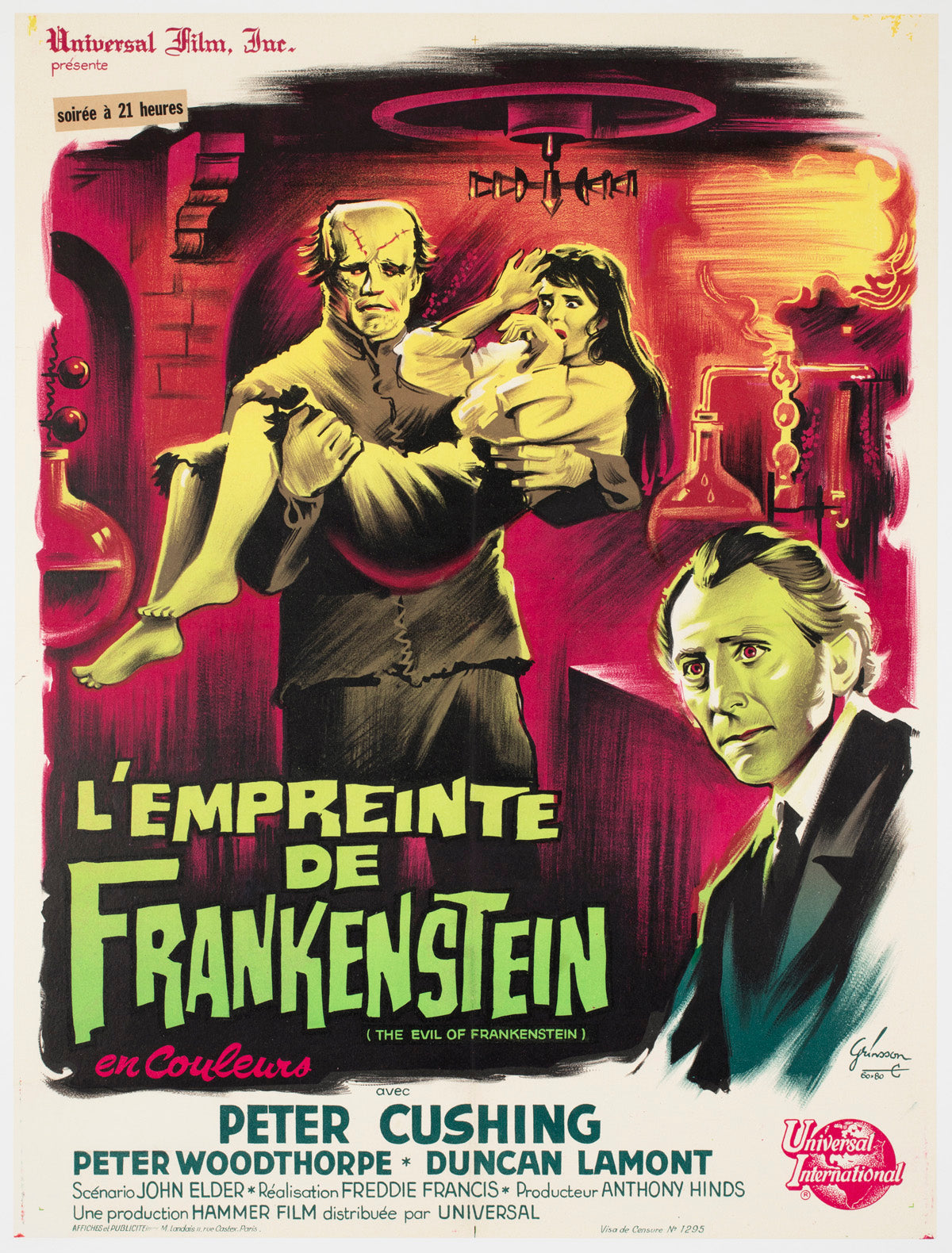 The Evil of Frankenstein 1965 French Moyenne Film Poster Boris Grinsson