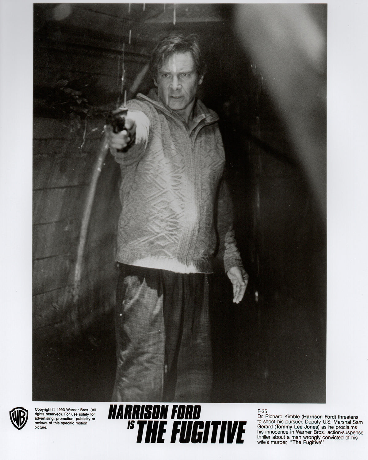 The Fugitive 1993 Film Movie Press Publicity Still Framed
