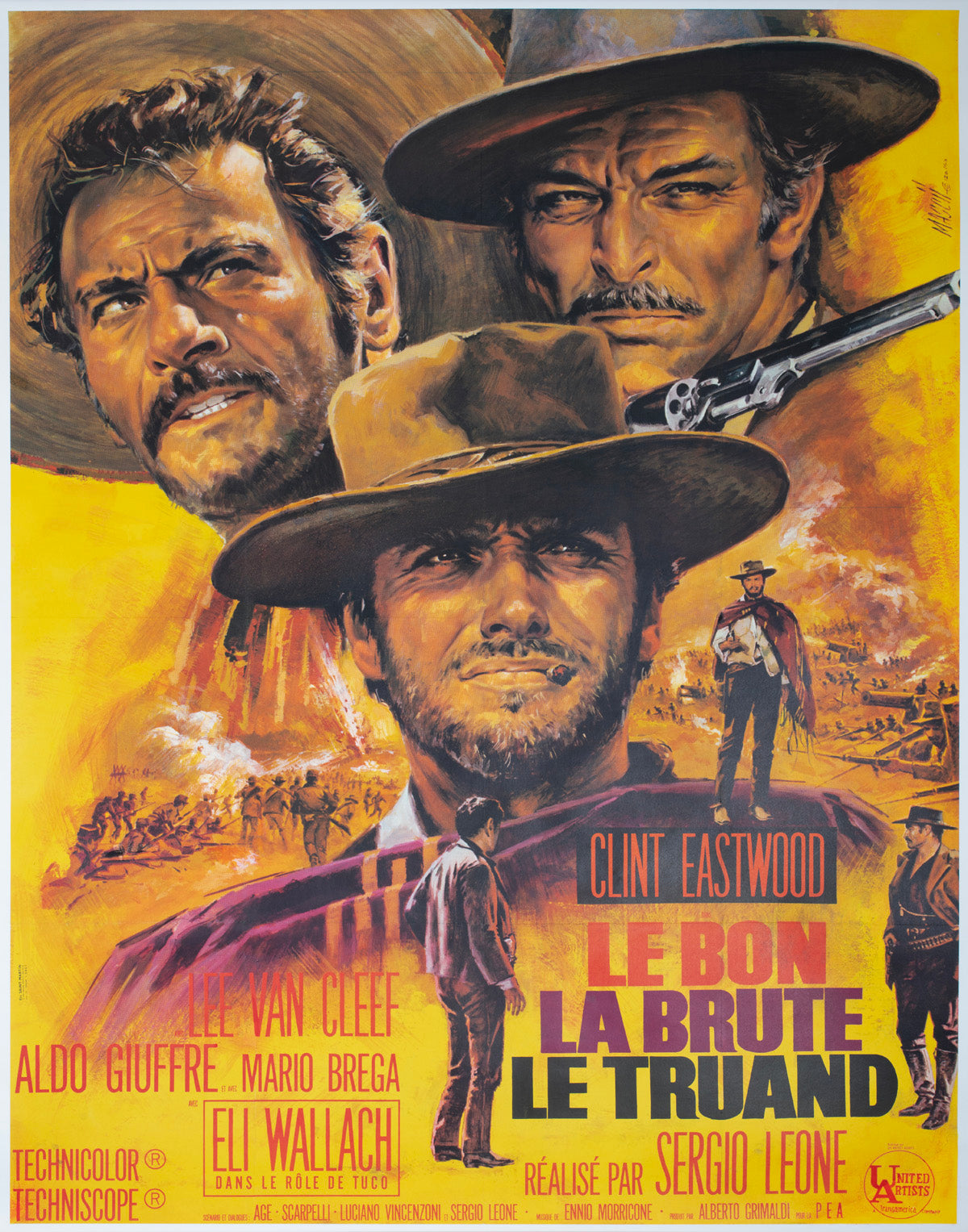 The Good The Bad The Ugly 1968 French Grande Film Poster Jean Mascii