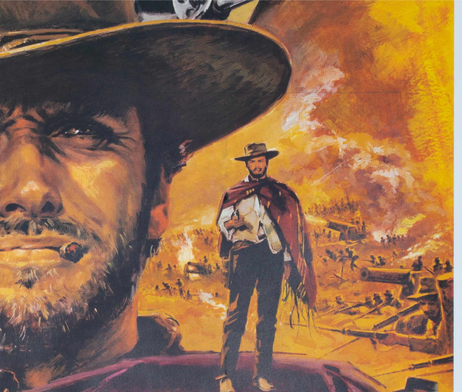 The Good The Bad The Ugly 1968 French Grande Film Poster Jean Mascii - detail