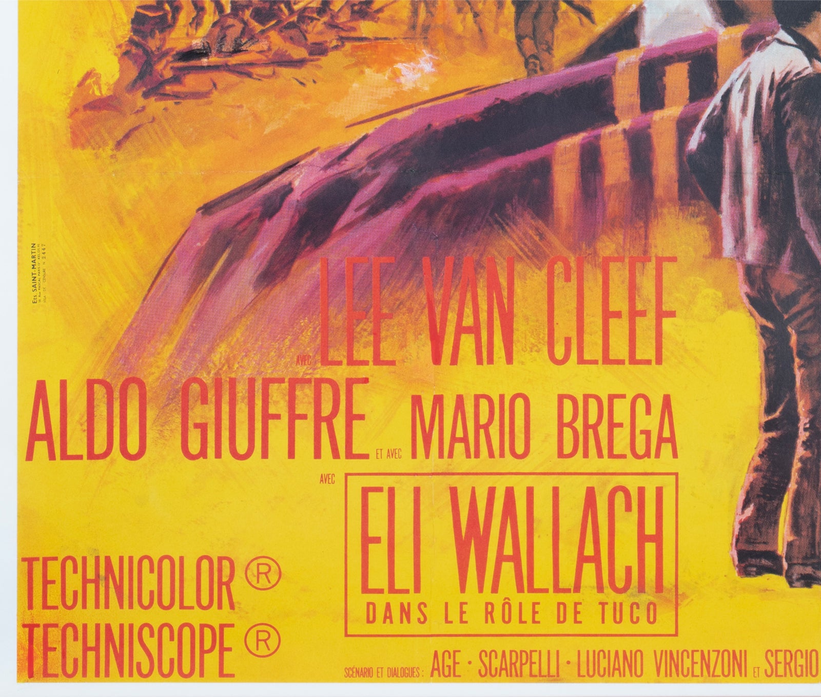 The Good The Bad The Ugly 1968 French Grande Film Poster Jean Mascii - detail