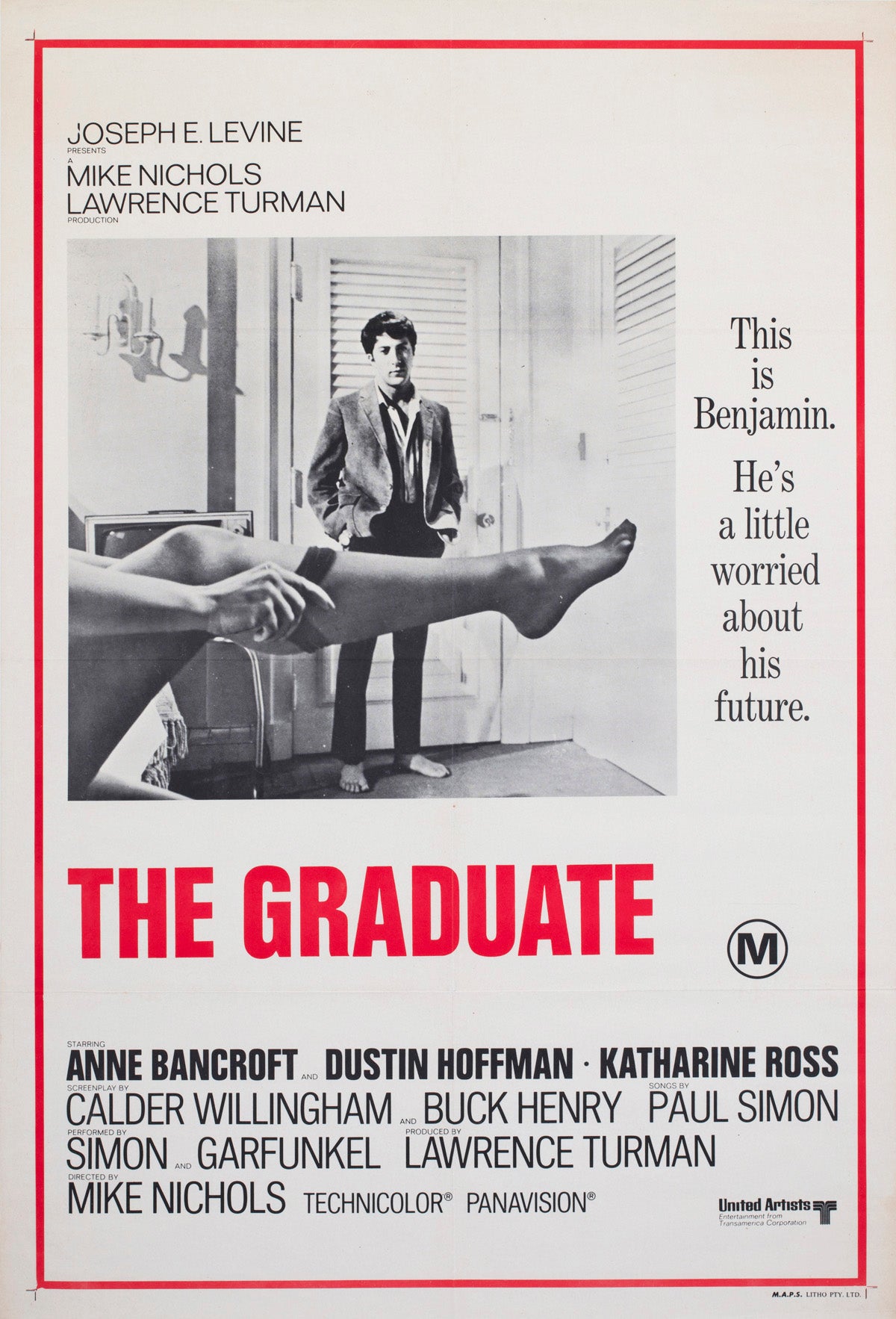 The Graduate 1970s Australian 1 Sheet Film Movie Poster
