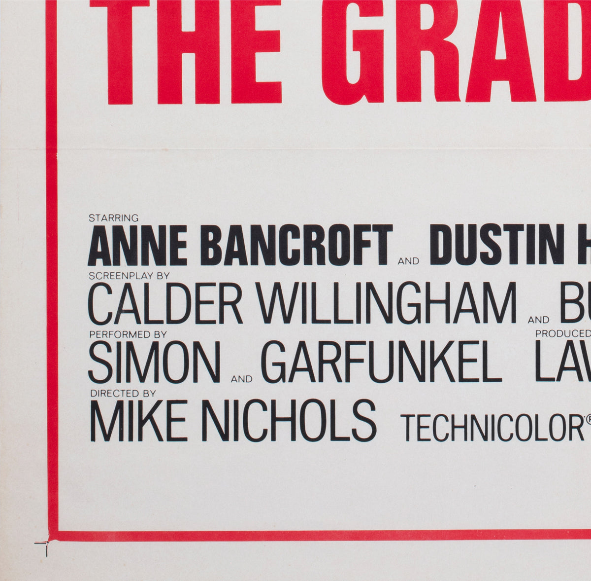 The Graduate 1970s Australian 1 Sheet Film Movie Poster - detail