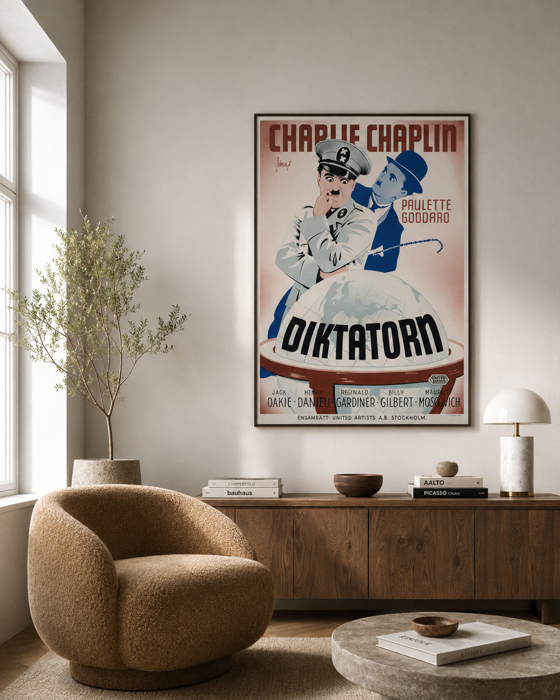 The Great Dictator 1945 Swedish Film Poster Eric Rohman