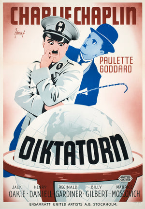 The Great Dictator 1945 Swedish Film Poster Eric Rohman