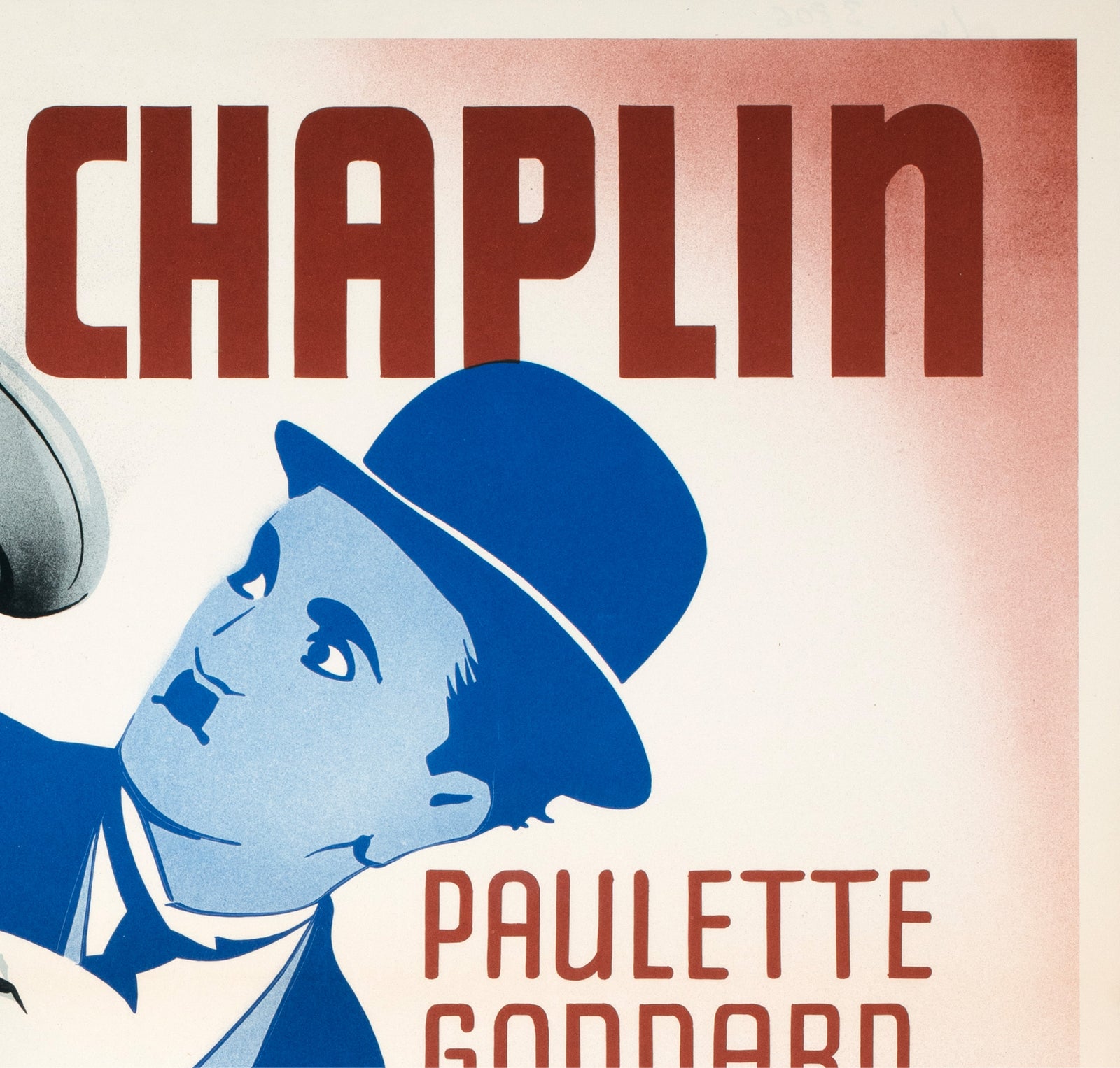 The Great Dictator 1945 Swedish Film Poster Eric Rohman - detail