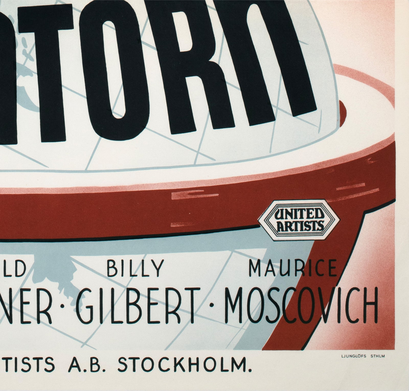 The Great Dictator 1945 Swedish Film Poster Eric Rohman - detail