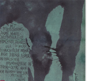 The Hound of the Baskervilles 1964 East German A1 Film Poster Schleissing Grouppe - detail