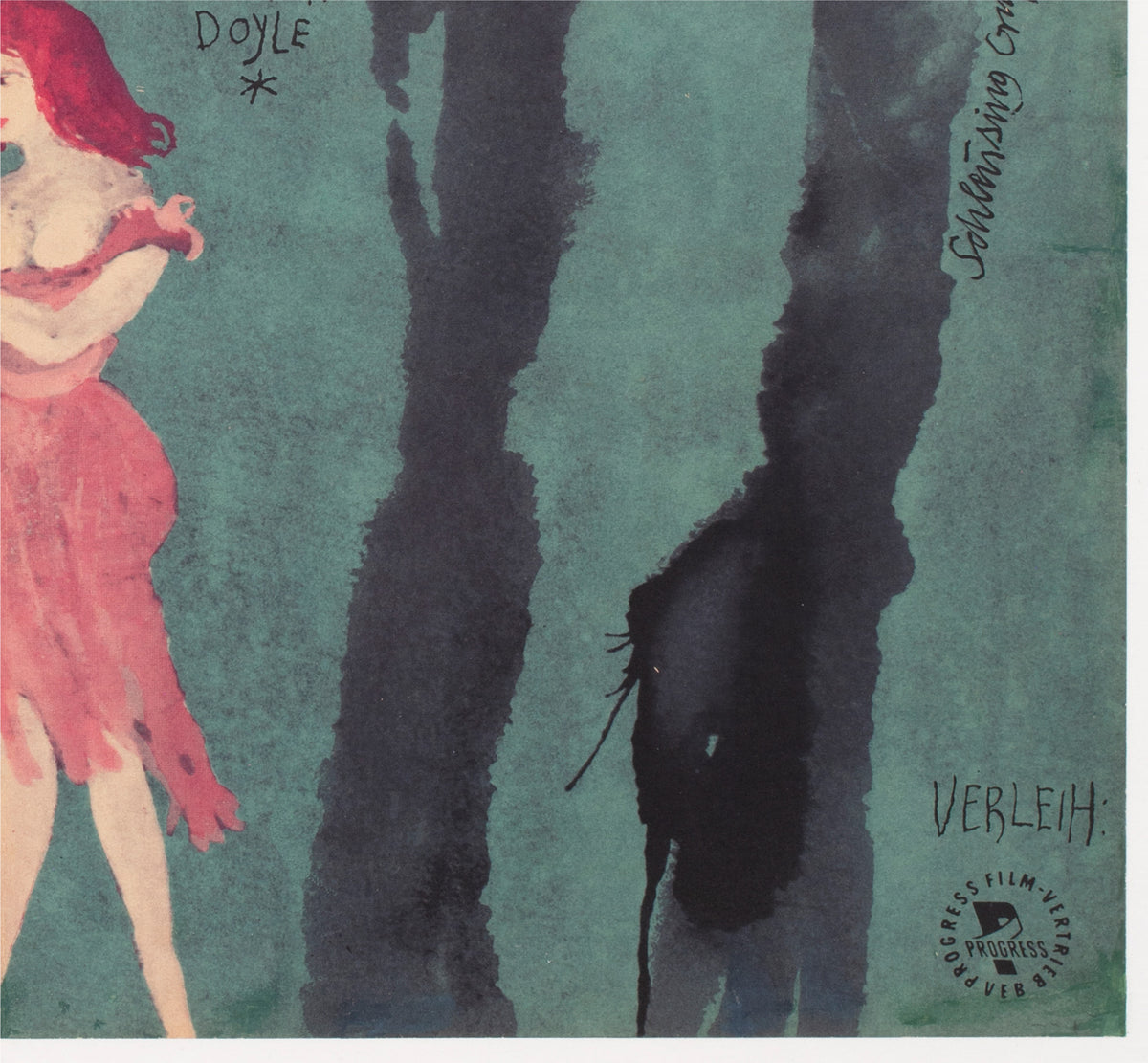 The Hound of the Baskervilles 1964 East German A1 Film Poster Schleissing Grouppe - detail