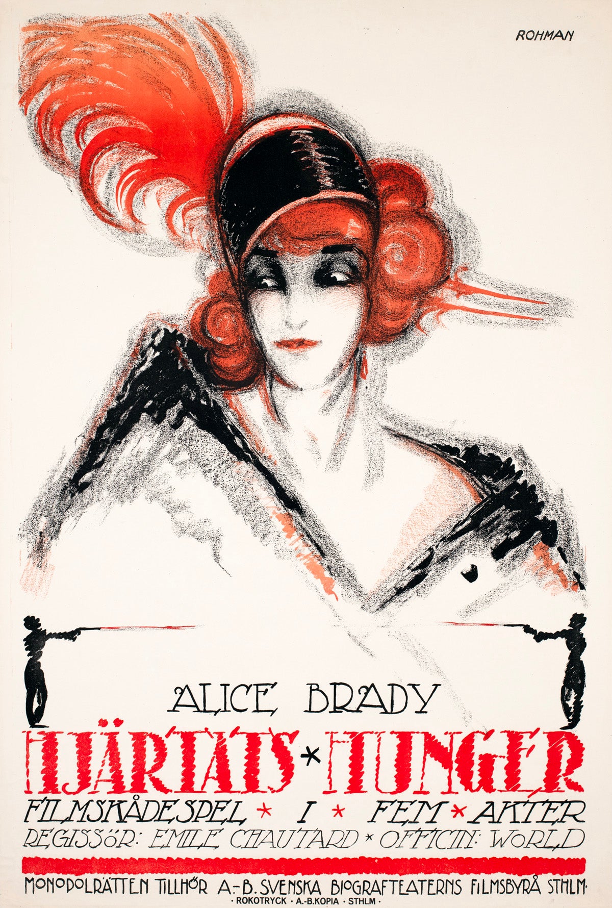 The Hungry Heart 1917 Swedish Film Poster Eric Rohman