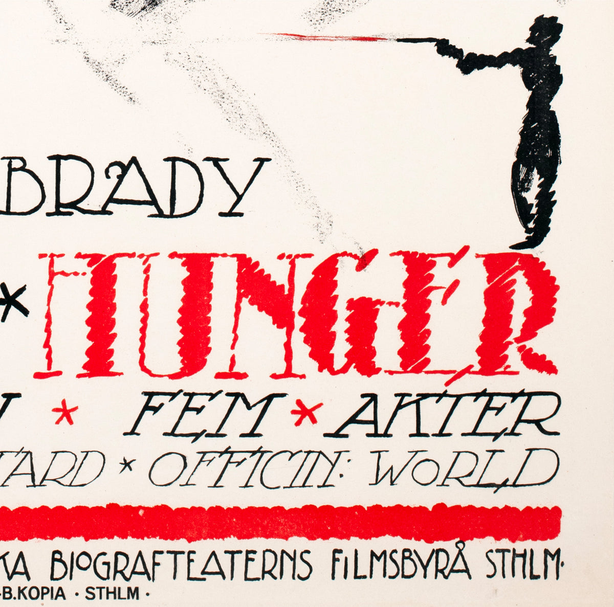 The Hungry Heart 1917 Swedish Film Poster Eric Rohman - detail