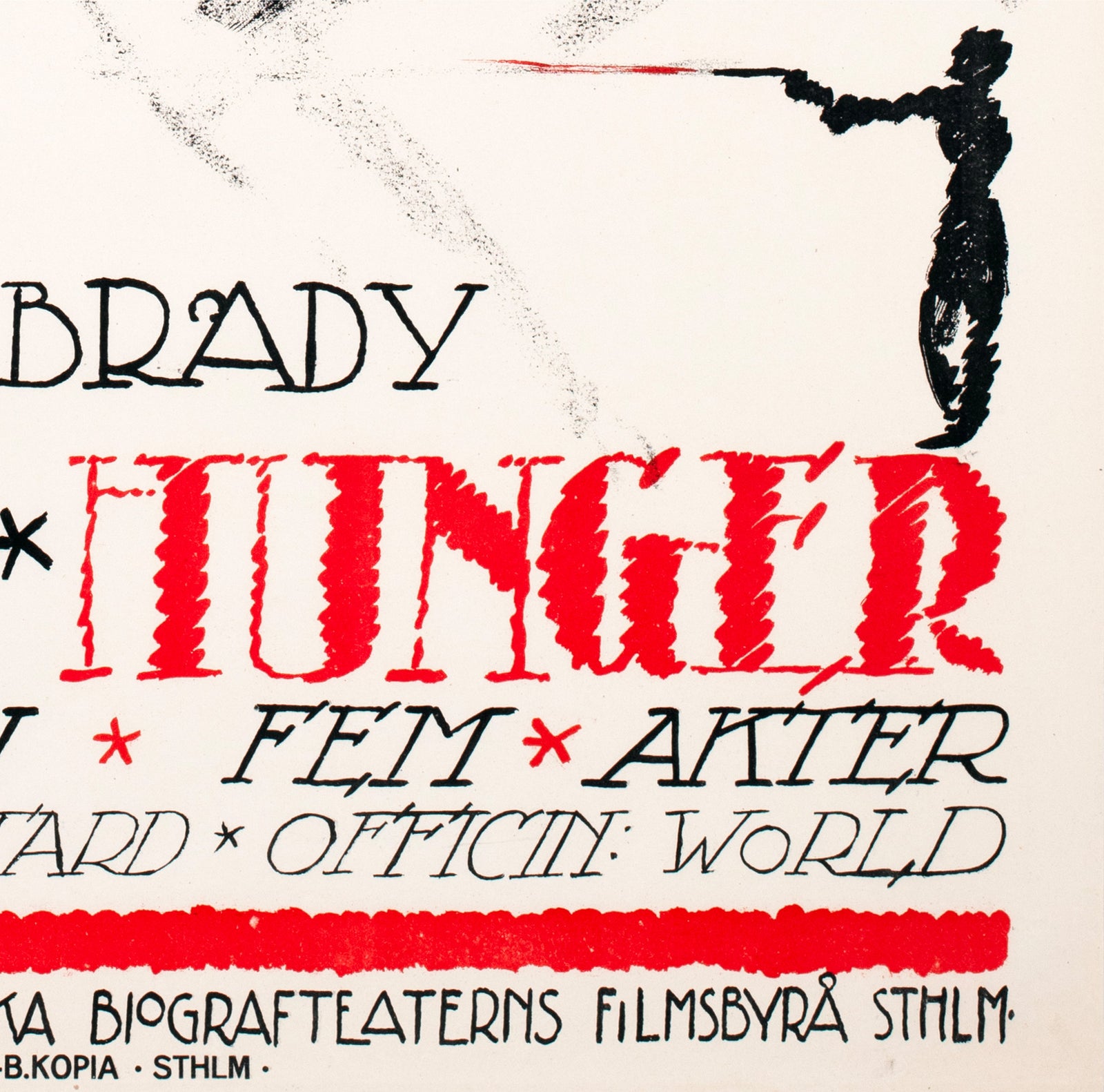 The Hungry Heart 1917 Swedish Film Poster Eric Rohman - detail
