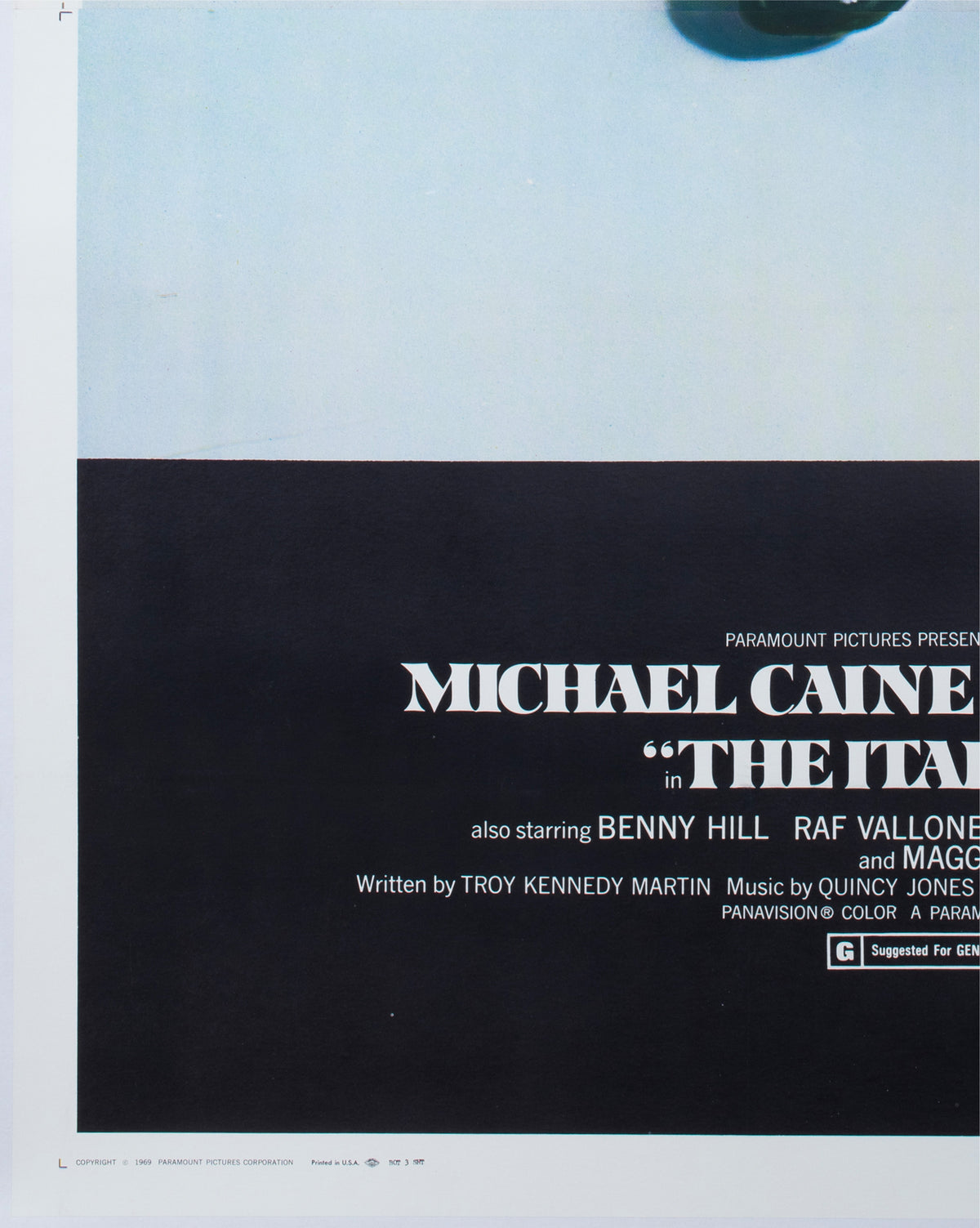 The Italian Job 1969 US 3 Sheet Film Poster - detail