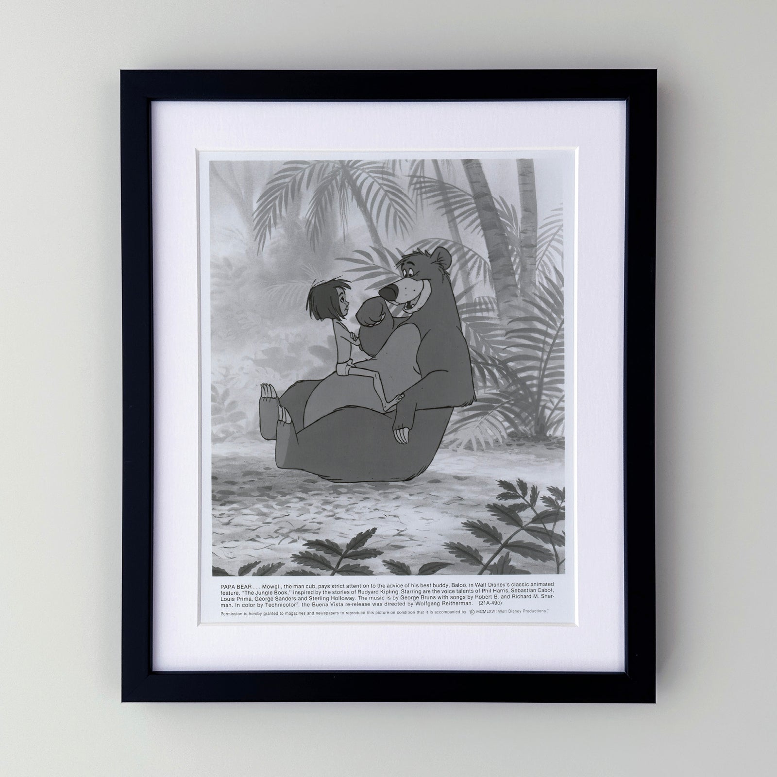 The Jungle Book 1967 Film Movie Press Publicity Still Framed