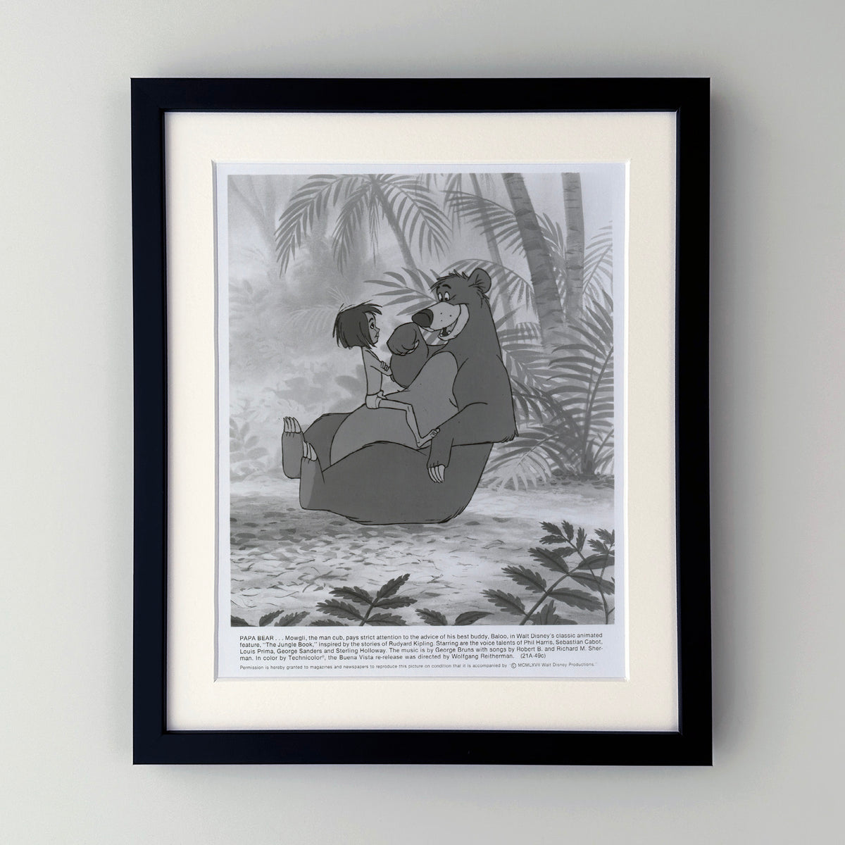 The Jungle Book 1967 Film Movie Press Publicity Still Framed