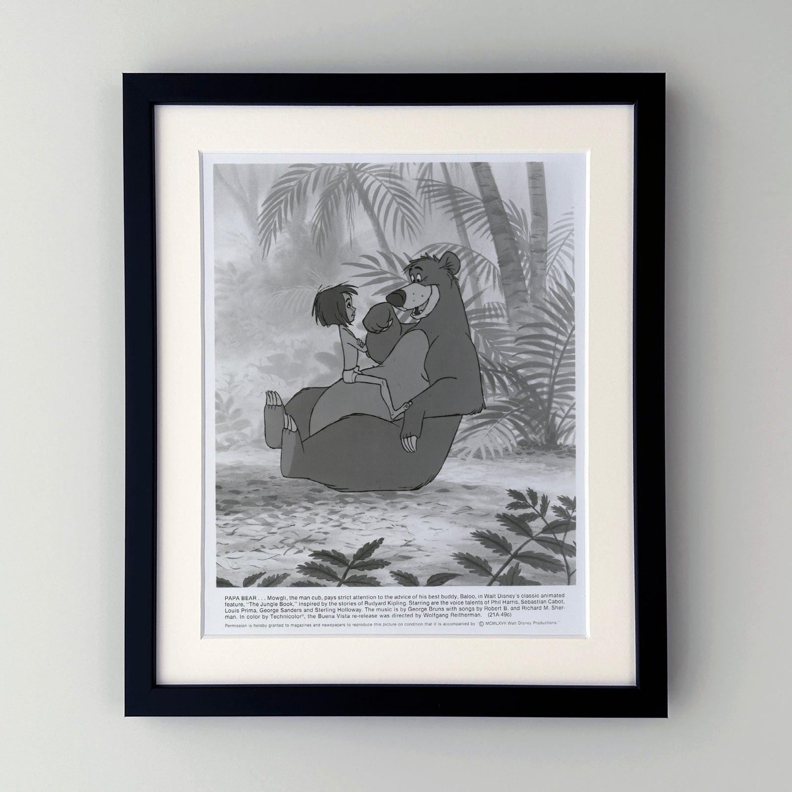 The Jungle Book 1967 Film Movie Press Publicity Still Framed