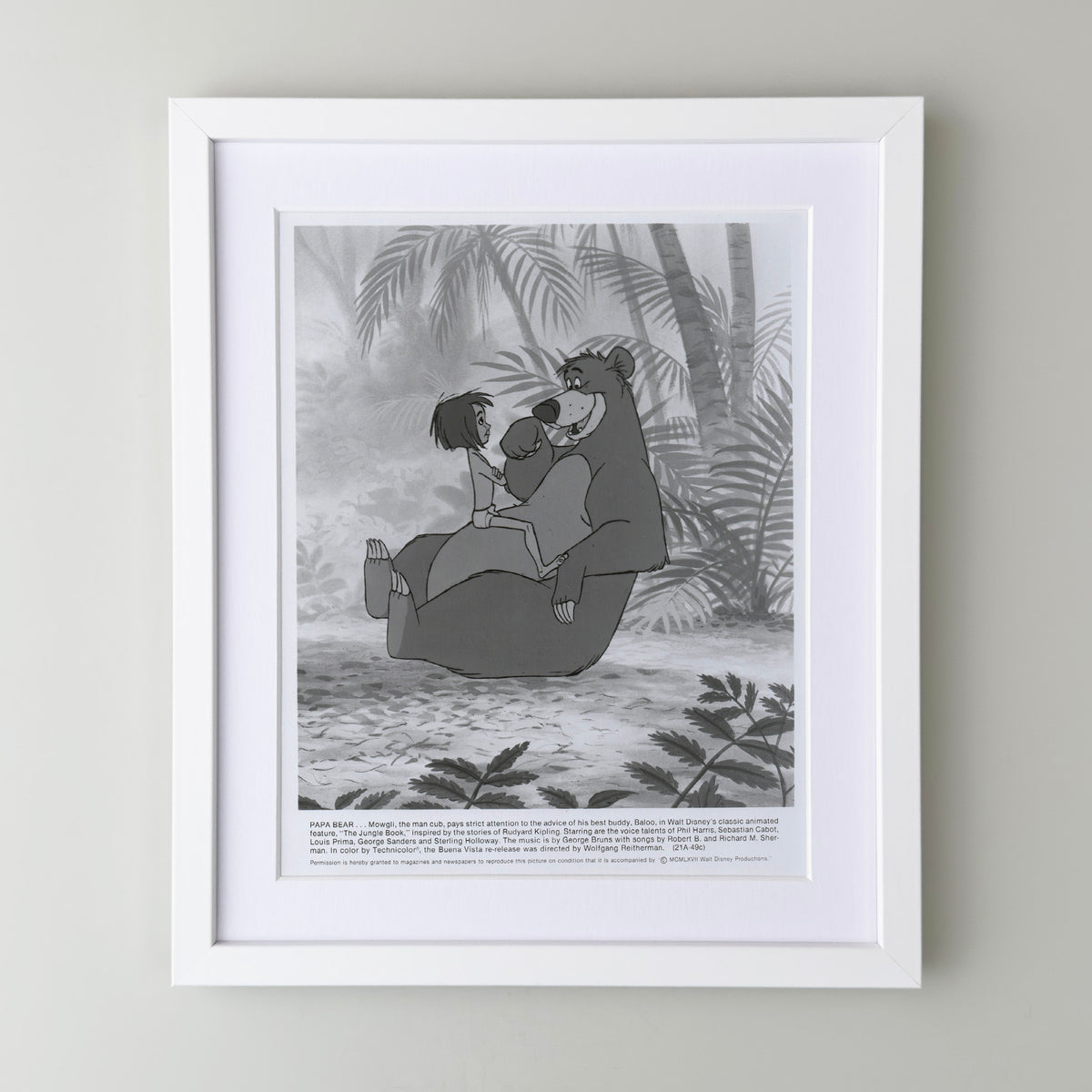 The Jungle Book 1967 Film Movie Press Publicity Still Framed