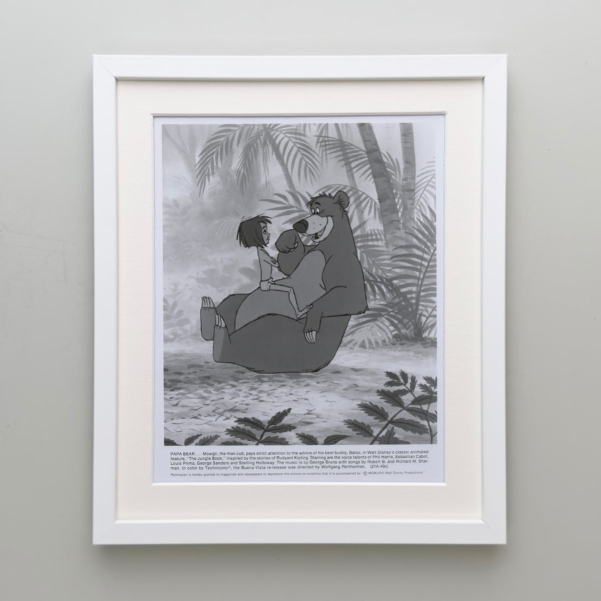 The Jungle Book 1967 Film Movie Press Publicity Still Framed