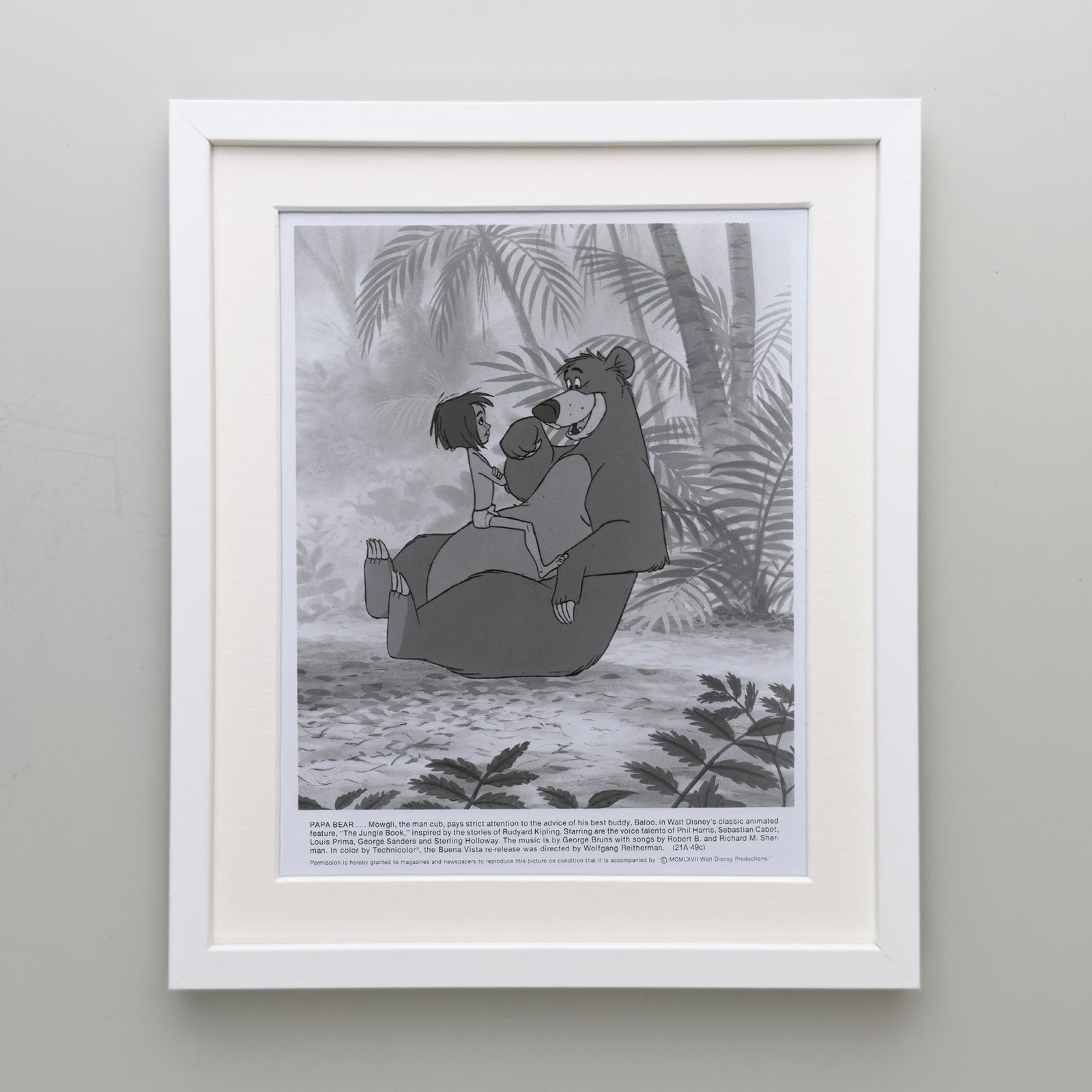 The Jungle Book 1967 Film Movie Press Publicity Still Framed