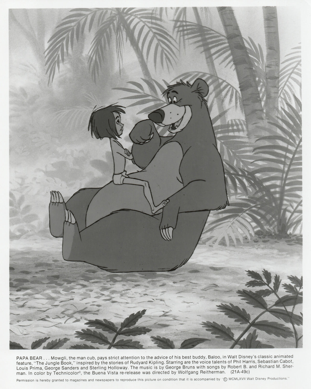 The Jungle Book 1967 Film Movie Press Publicity Still Framed