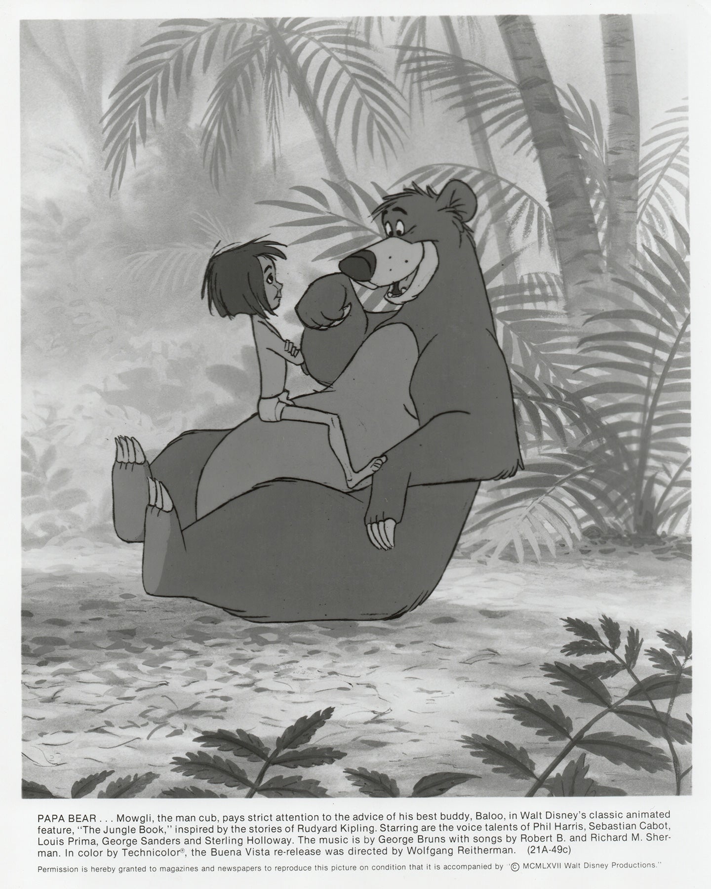 The Jungle Book 1967 Film Movie Press Publicity Still Framed